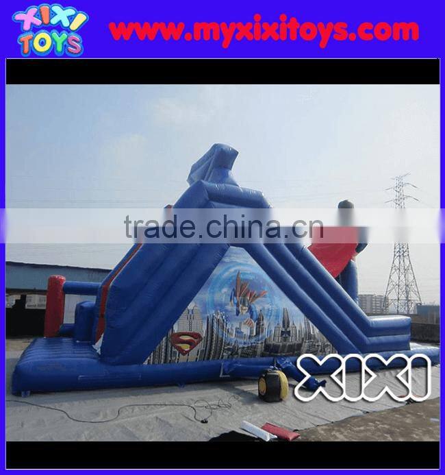 XIXI New Arrival inflatable superman obstacle courses with slide combo