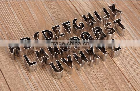 High Quality Hot selling 26 pcs Letters Stainless steel Cookie Cutters