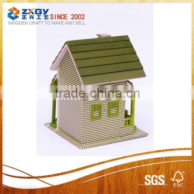 Natural family used delicate wooden bird house