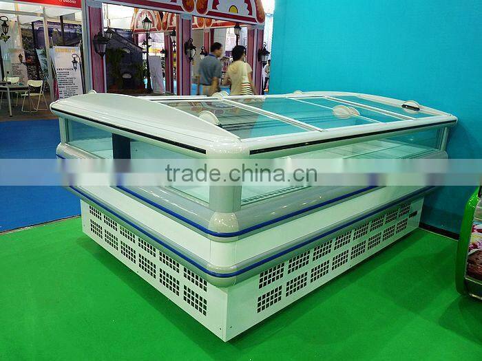 meat display freezer showcase with lid on the top