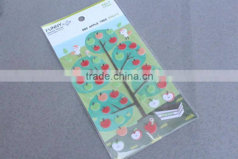 Cheap wholesale funny kids felt sticker/New design hot sale for kids felt sticker
