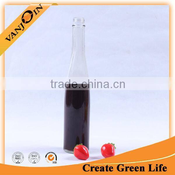400ml custom long clear glass liquor bottle