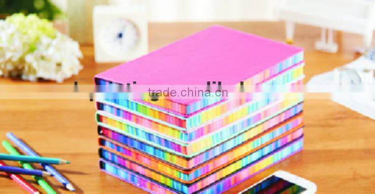 Customized notebooks High quality PU cover,Color edge notebook Notebook diary With Foil Printing, Free Shipping