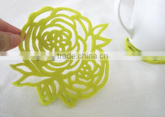 laser cut felt coaster with diamter 15cm