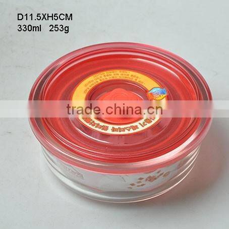 hotsale food grade 400ml round glass airtight preserving box/storage bowl