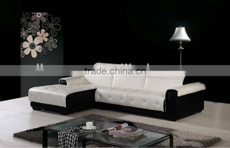 modern livingroom furniture leather sofa with adjustable headrests A350