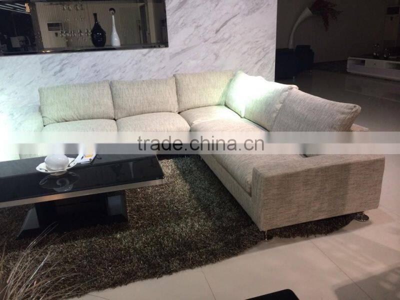 German style streamlined tasteful corner sofa design,down feather linen sofa