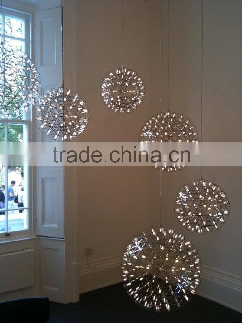round stainless steel hanging lights in 3 different size with LED