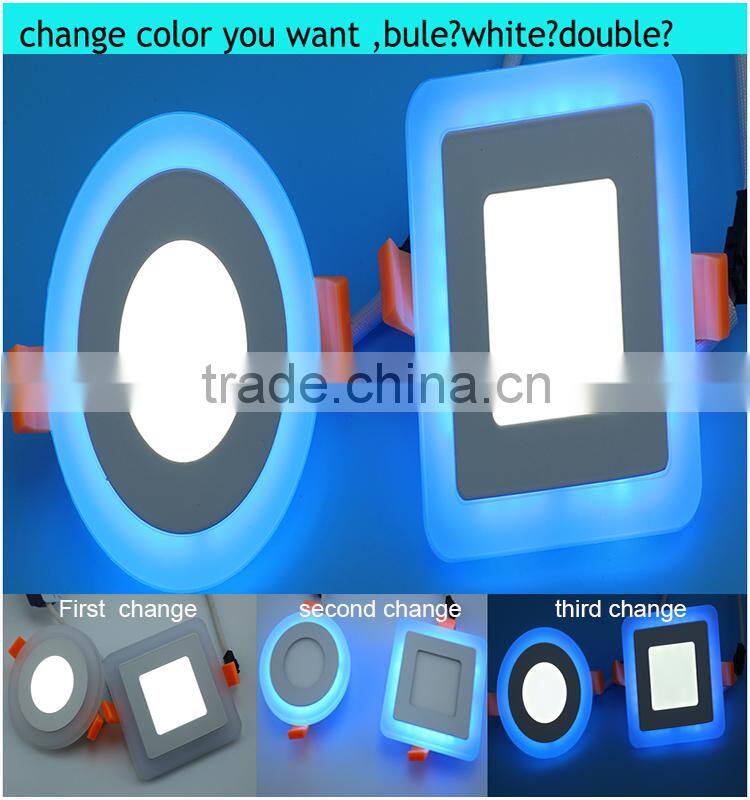 Factory Price!! 2016 new product Double color changing round square ceiling led light,led panel light square,led panel