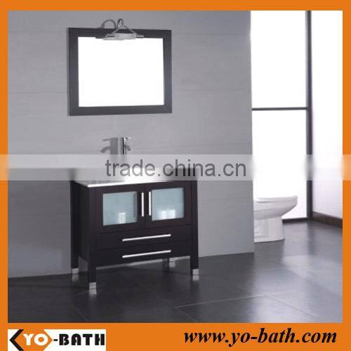 36" single sink free standing vanity cabinet with vessel sink