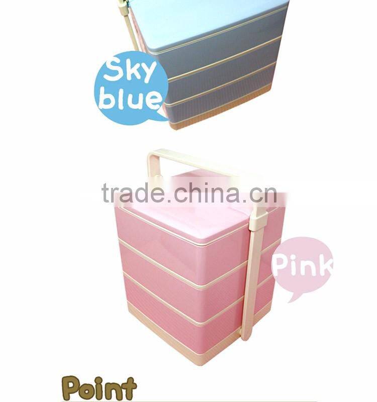 Picnic Lunch box 3s Set 3~4persons/Light green/pink/orange/sky blue