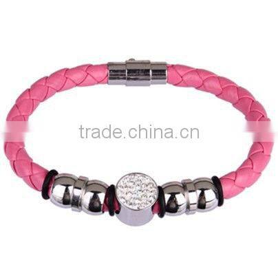 metal stainless steel clasp for men leather bracelet with braid braceler&bangles for beads bracelet