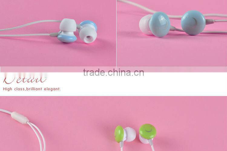 ULDUM 2013 with smile logo Custom color headphone earphone with mic and 1.2m braided cable for mp3 telephone