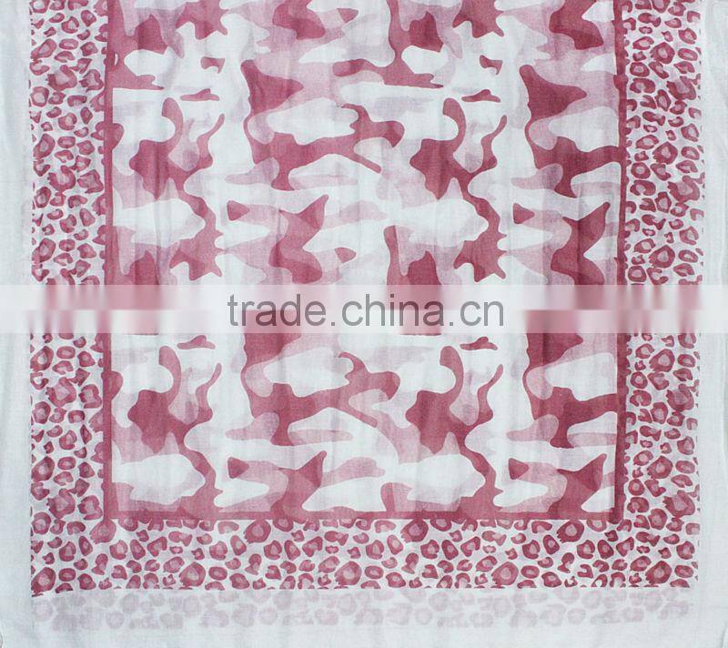 camouflage hot pink small MOQ cotton scarf