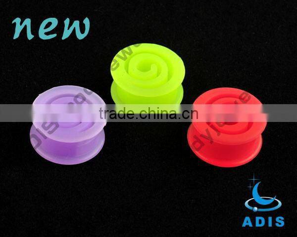 Beautiful Heart-shape Hollow Earring Red Silicon Tunnels