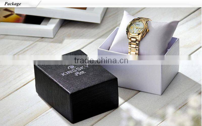 Kingsky KY075 Vogue Gold Plated Chain Quartz Girls Fancy Watches