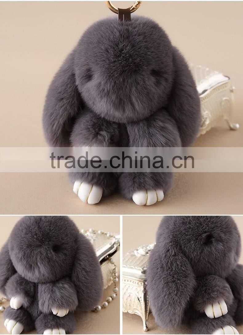 fashion rabbit fur pendant colorful rabbit animal rabbit fur accessory bag charm