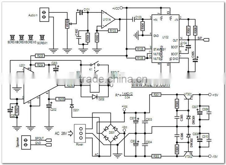 TDA7294 Mono Amplifier Circuit PCB Board / Module 100w AC28+0+AC28V