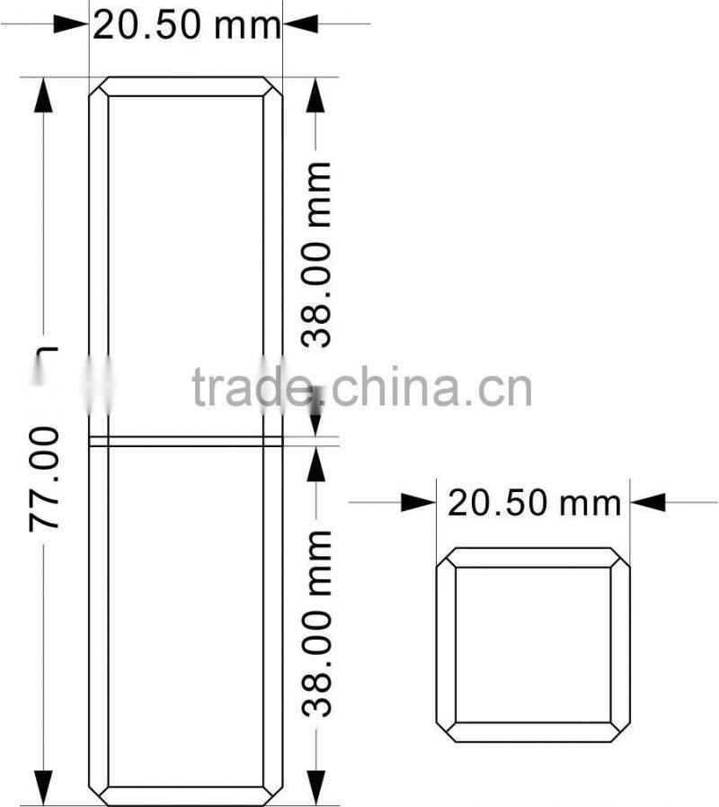 Simple black square empty lighted lipstick tube