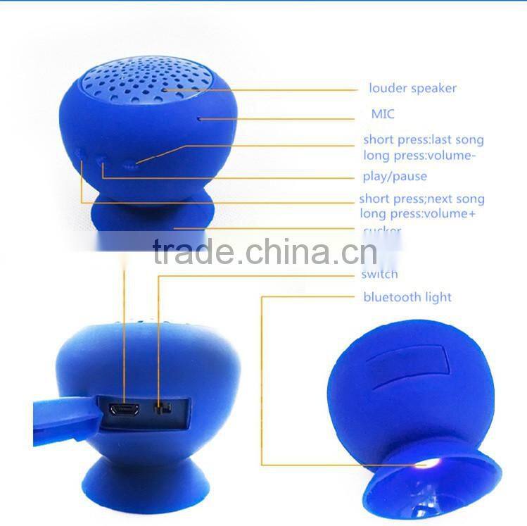 Mini mushroom waterproof wireless bluetooth music speaker with MIC handfree function