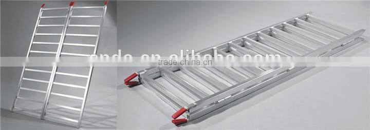Light Bifold Car Trailer/E-Bike/Moto/Vehicle Aluminium ATV Ramp with Hook