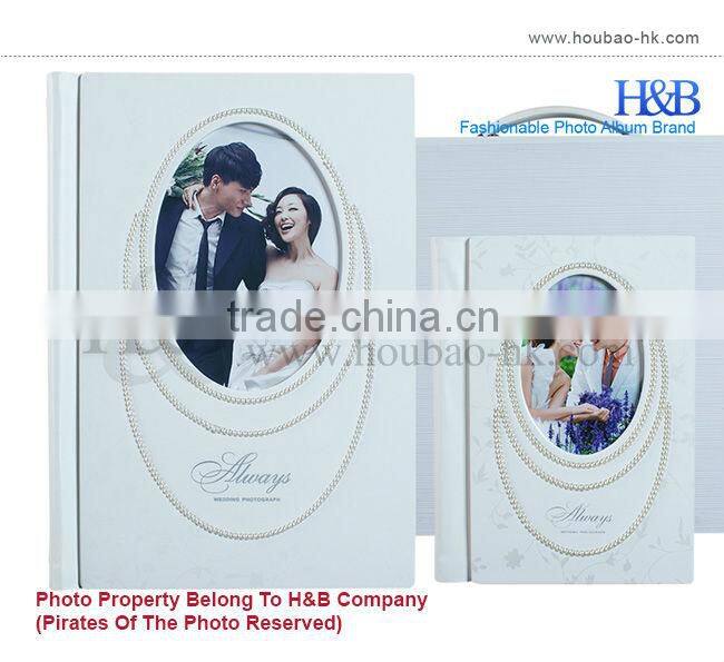 H&B top sales white painting cover wedding photo album guest book