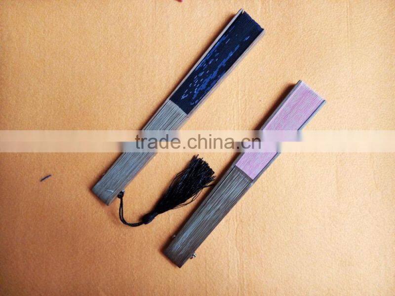 Chinese style hand fan with bamboo handle /cotton fan/polyester fan