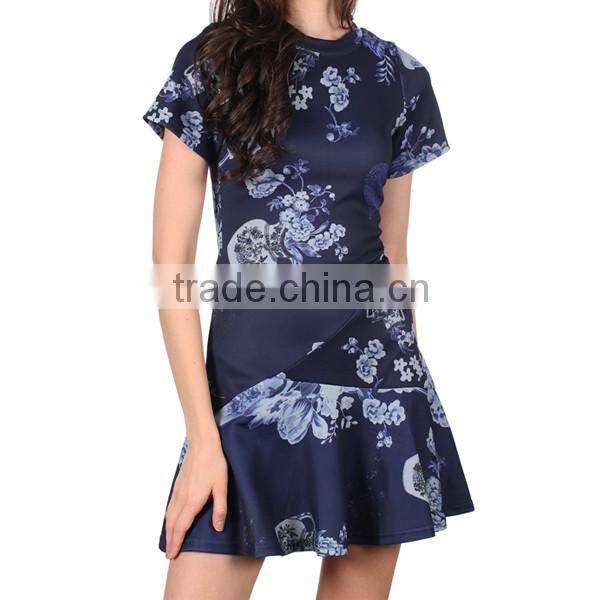 Latest Gorgeous Fashion Blue Porcelain Dress Designs for Ladies
