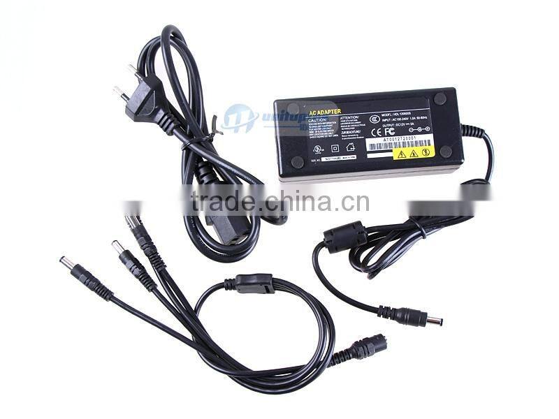 4CH DC 12V 5A CCTV Power Supply for Camera 4 Port DC+Pigtail Coat DC Adapter