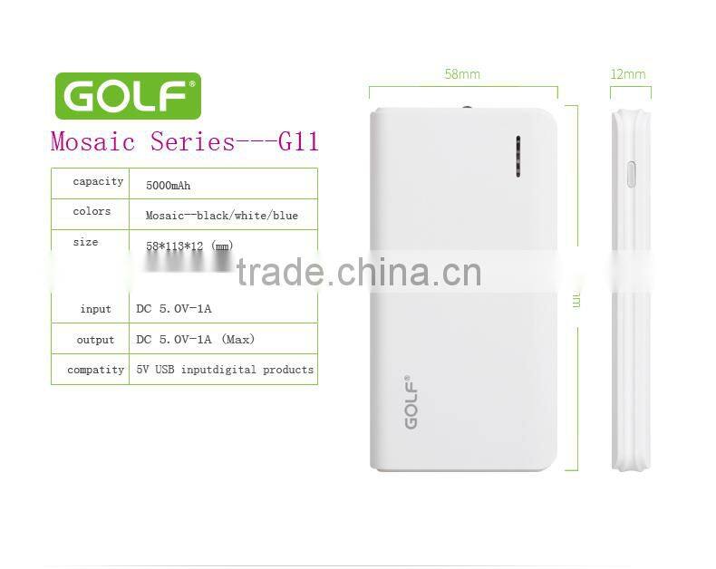 Mosaic Finishing design Power Bank 4000mAh Capacity with Lithium ion Battery For USB charging