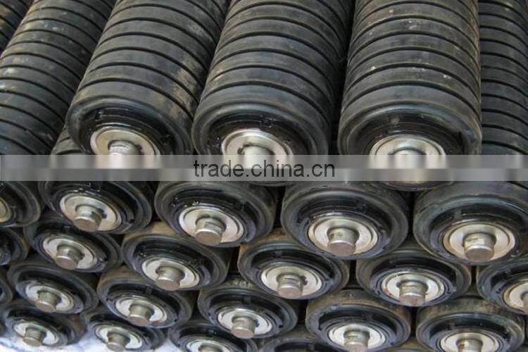 Industrial efficient rubber impact roller for belt conveyor equipment