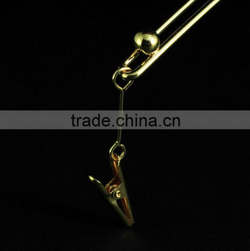 Japanese Metallic Golden Lingerie Hanger with Clips for Luxury Sports Wear