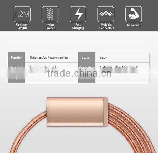 Hi-speed TPE/Nylon Braided USB cable USB 3.1 Type C Cable