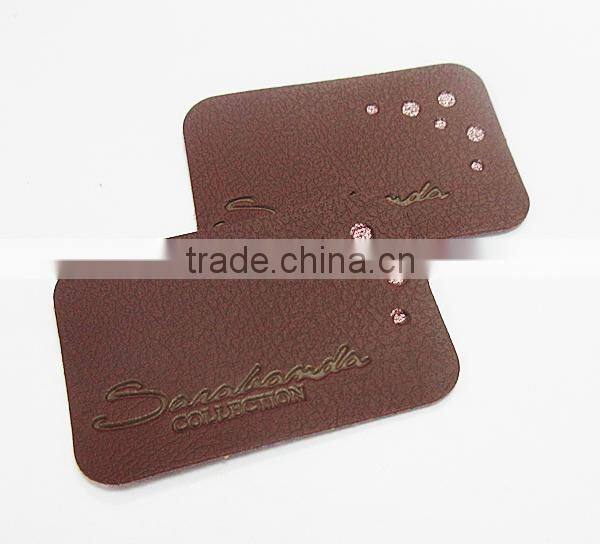 Die Cut Custom Logo Crinkle Fake Leather Patch