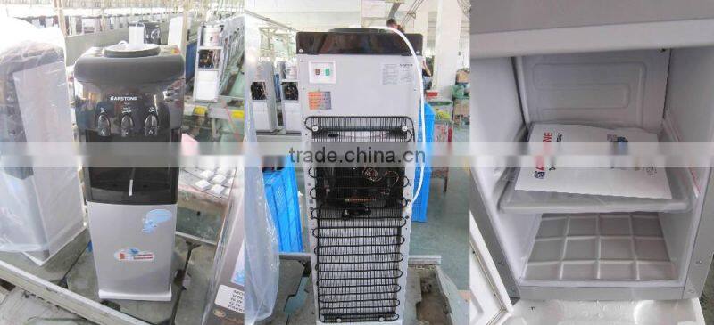 Hot normal cold stand water dispenser/3 taps water cooler with refrigerator