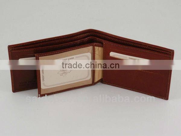 2015 Newest Style Leather Wallet, High Quality Different Leather Men's Wallet With Metal Logo Fashion Wallet