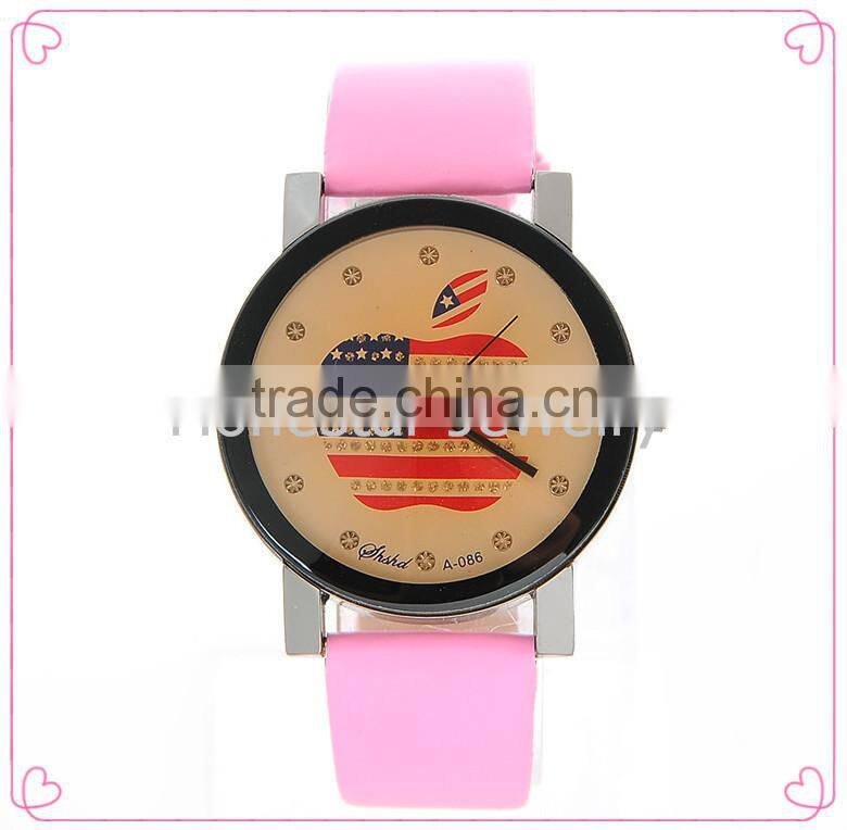 HONESTAR Most Popular Quartz USA Flag Logo Watch For School Girl Watch
