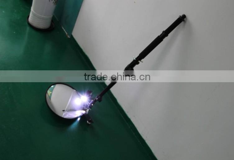 Equipped withAdjustable Swivel Mini Personal Car Inspection Mirror with Quick change standard 9v (x2) batteries