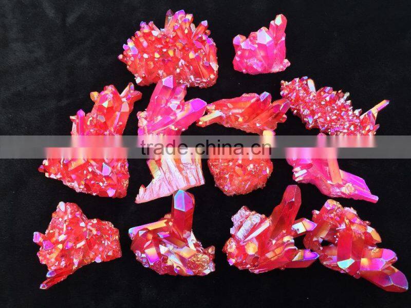 Wholesale nature red crystal quartz cluster for home decoration