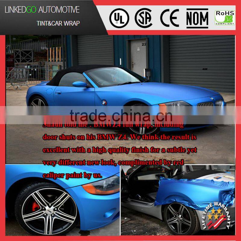 Metallic Pearl white Matte bubble free car wrap for stretchable Pearl white satin chrome vinyl sticker 1.52*20m