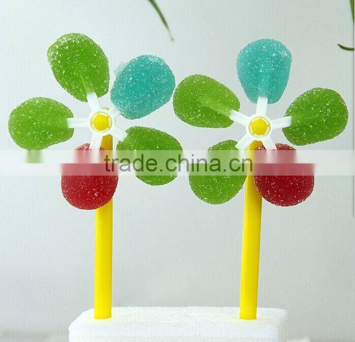 handmade colorful pinwheel shape lollipop , Jelly drops can move