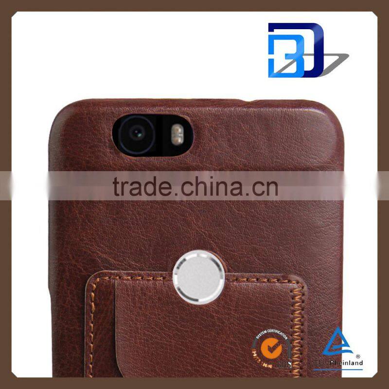 Ultra High Quality flip premium leather kickstand card pocket on back cover For Google Nexus 6P PU Leather case