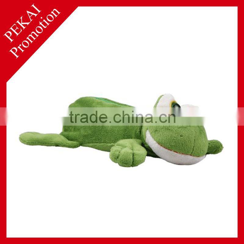 Cute plush frog design pencil bag, soft bag