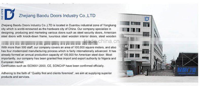 Baodu brand plain door panel plain white bathroom door steel door