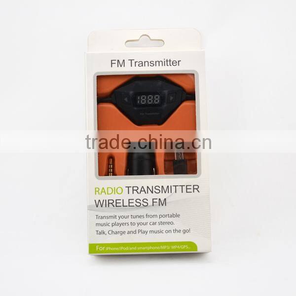 audio transmitter fm with 3.5mm audio jack and micro 5 pin for all android phones