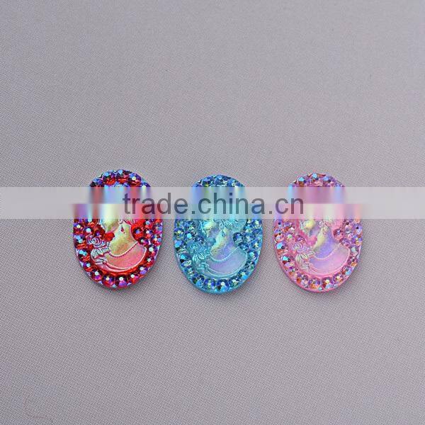 Crystal resin queen antique rhinestone brooch, cameo brooch wholesale