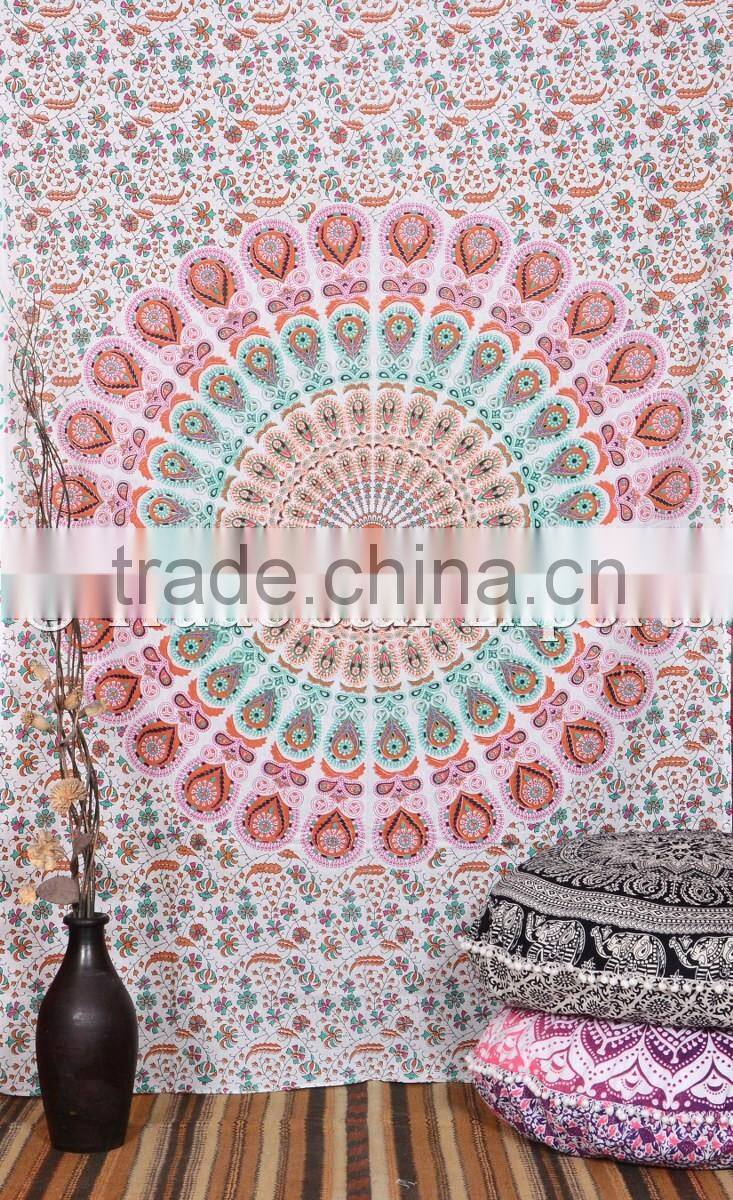 Bohemian Hippie Ethnic Cotton Mandala Wall Art Gypsy Psychedelic Home Decor Tapestry