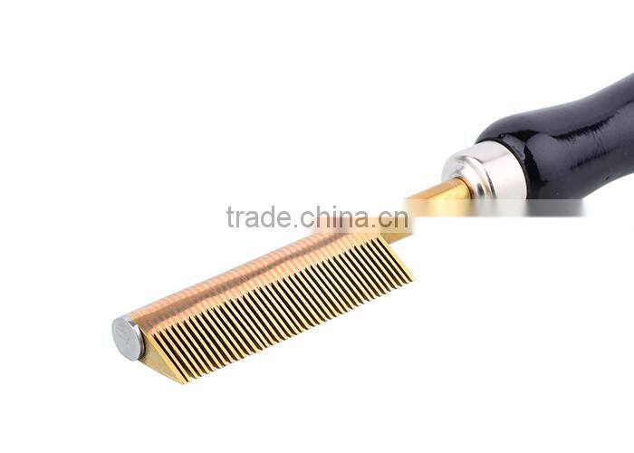 MY GIRL Golden Supreme Brass Pressing Curved Straightening Comb