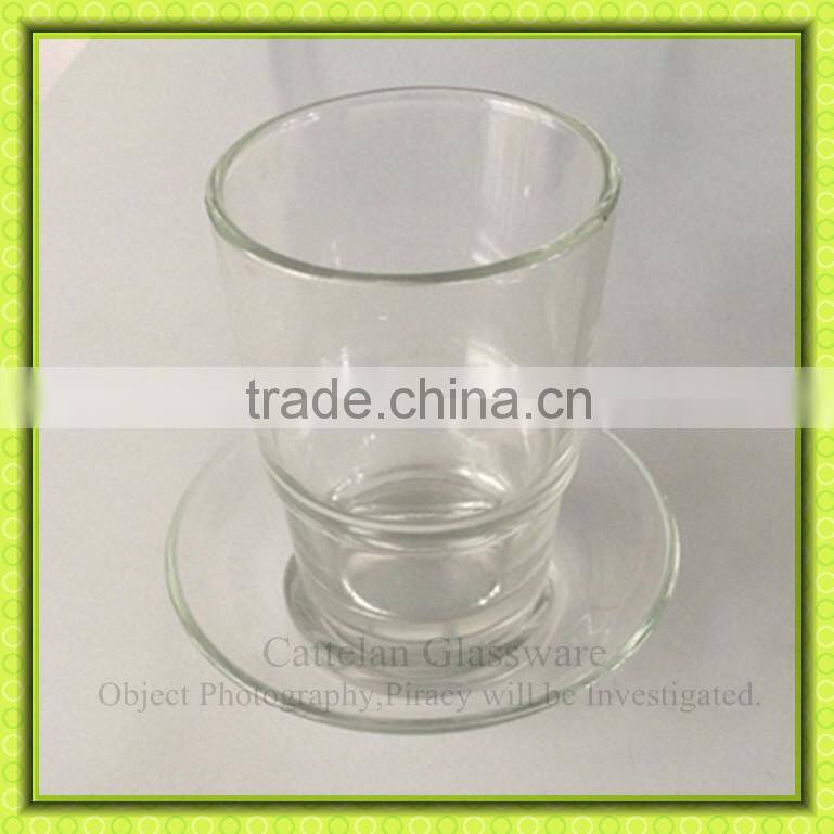 clear glass tea cup and saucer,coffee glass mug with coaster,glass tea cup,tableware
