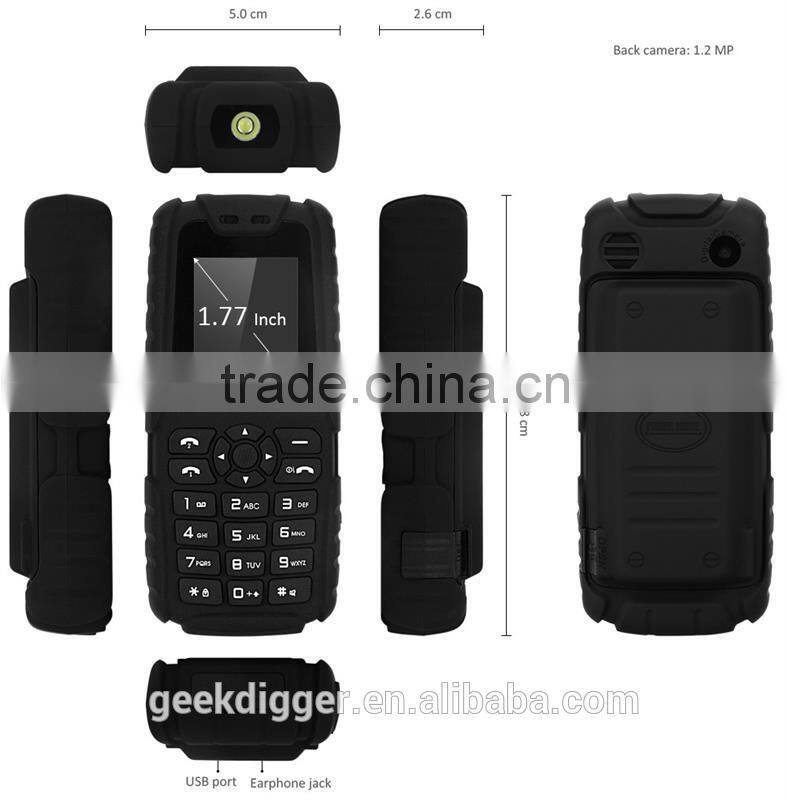 XP3300 Green Unlocked Phone Quad Band with 12000mAh Battery / FM / MP3 / Dual SIM / Flashlight Functions